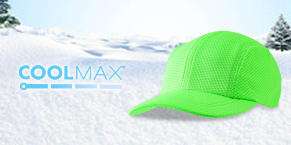 A Coolmax hat featuring moisture-wicking technology, ideal for outdoor activities
