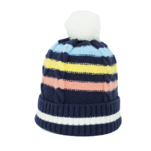 Contrasting Cable Knit with Pompom Beanie Custom Logo Acceptable